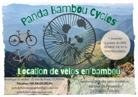 Panda Bambou Cycle. Location vélo en bambou